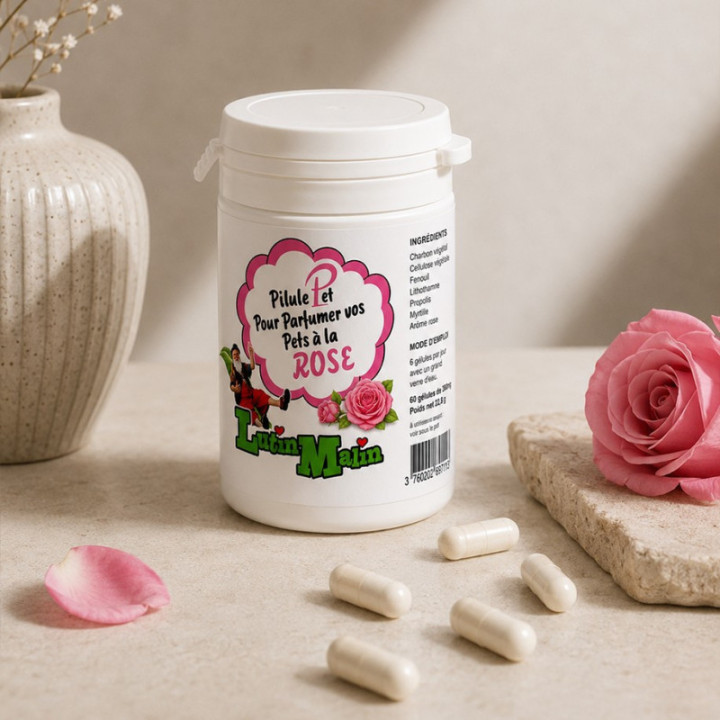 Pilule qui parfume les flatulences à la rose
